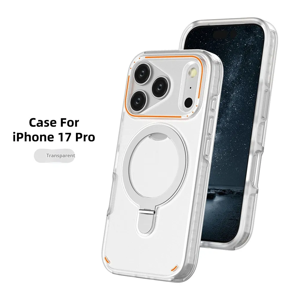 360 Rotation Stand Holder Magnetic Matte Phone Case For I-Phone 17 Pro 17 Max Plus Shockproof Protection Cover Shell – image 3