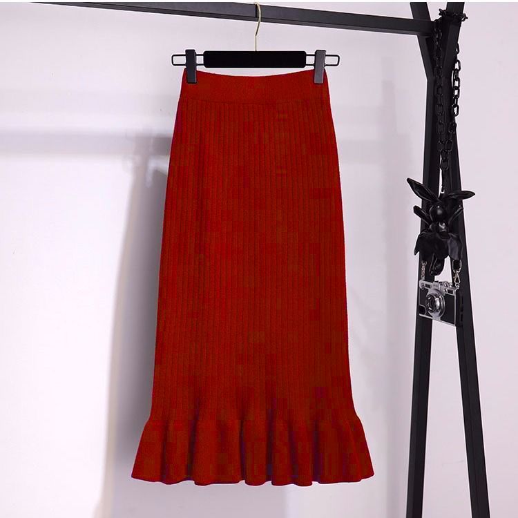 Knitted Skirt With Ruffled Hem High Waist And A Fitted Mermaid Silhouette - Image 7
