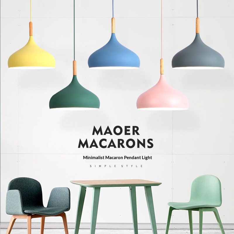 Single-head Aluminum Decorative Lighting Fixture Macaron LED Pendant Light - Image 3