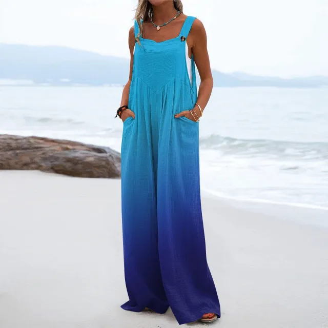 Loose fit Jumpsuit With Printed Patchwork And Pockets L No 8 Color - Shop at LoveMi