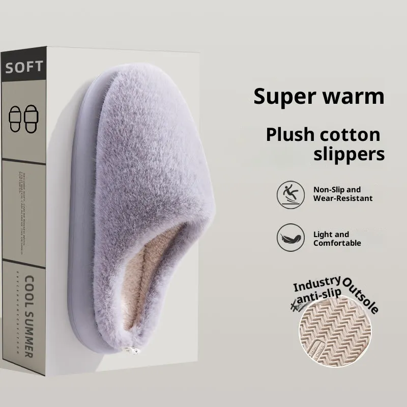 Thick-soled, Cozy Slippers For Indoor Use At Home - Gray