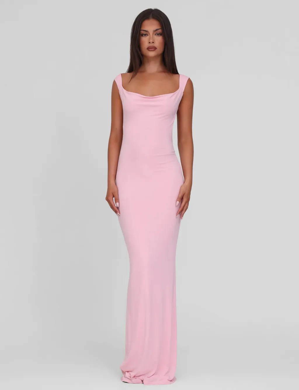 Womens Solid-Color Backless Dress - Pink