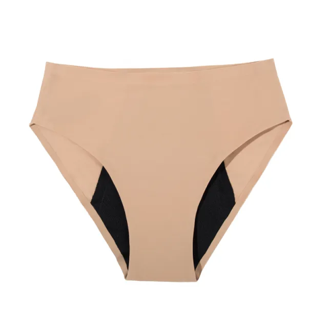 Four layer Leak proof High waisted Seamless Adhesive Period Panties Apricot - Shop at LoveMi