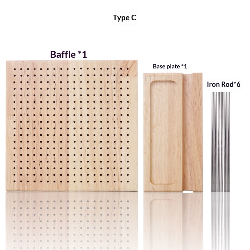 Knitted Yarn Shaped Crochet Square Solid Wood Woven Board