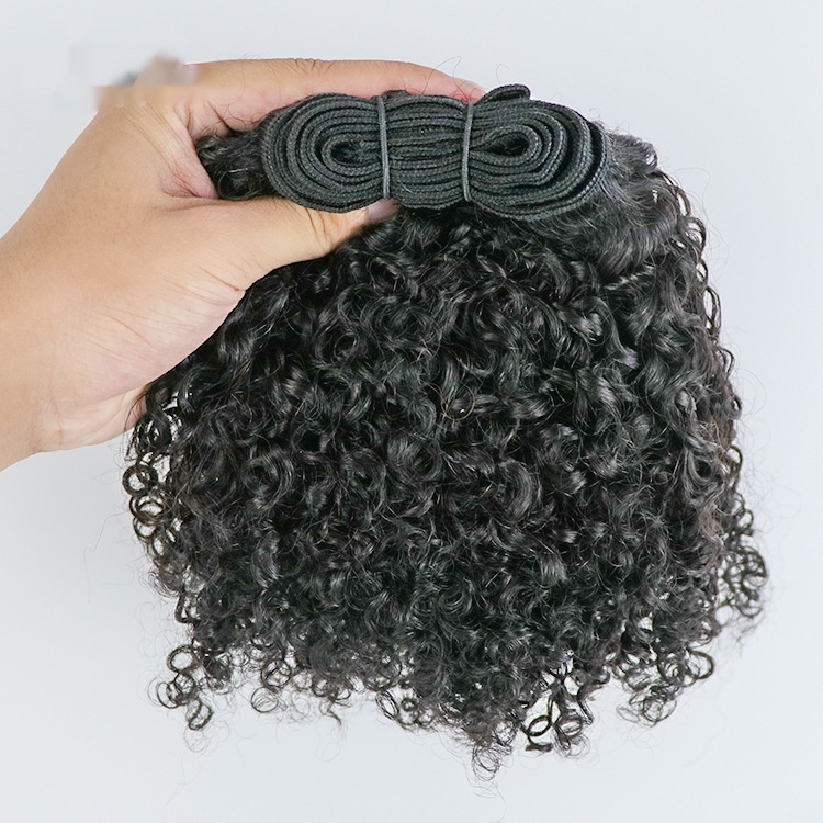 4mm Curly Human Hair Weft 3