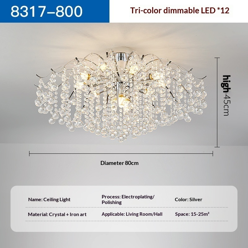 French-style Crystal Ceiling Light For The Living Room