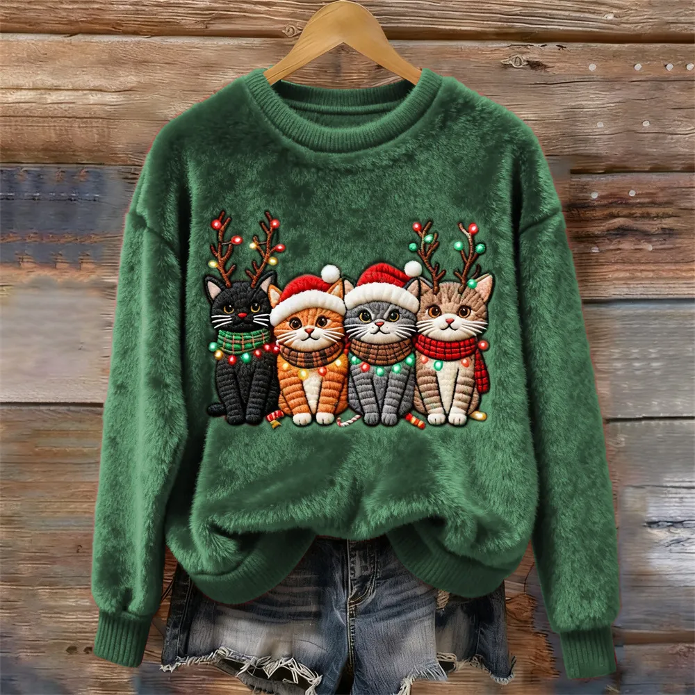 3D-printed Christmas Flannel Womens Crewneck Hoodie - Flrwy Dz10-4Xl