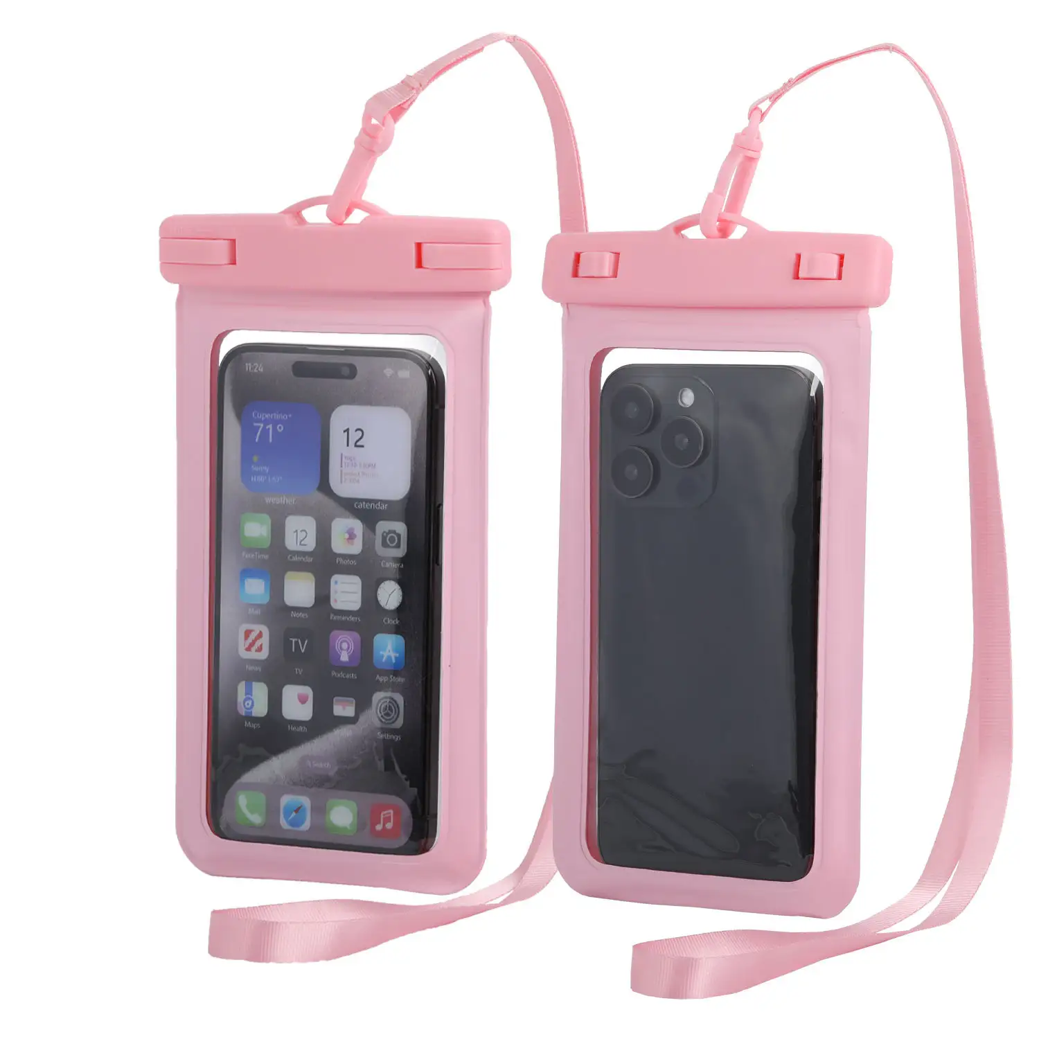 Touchscreen-Enabled Transparent Waterproof Swimming Bag With Neck Strap For Phones