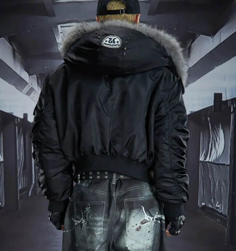 Embroidered Fleece Cotton-Padded Jacket Short-Style Outerwear
