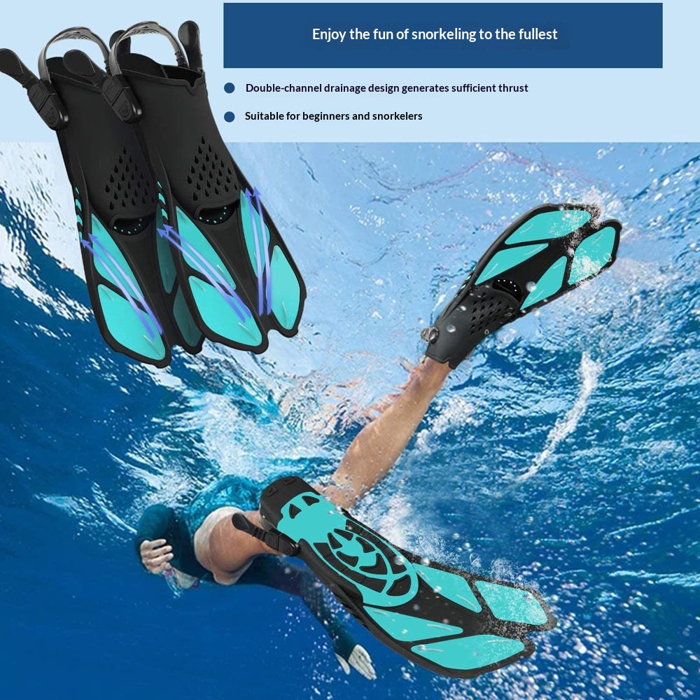 Adjustable Short Snorkel Fins Open Heel Travel Size