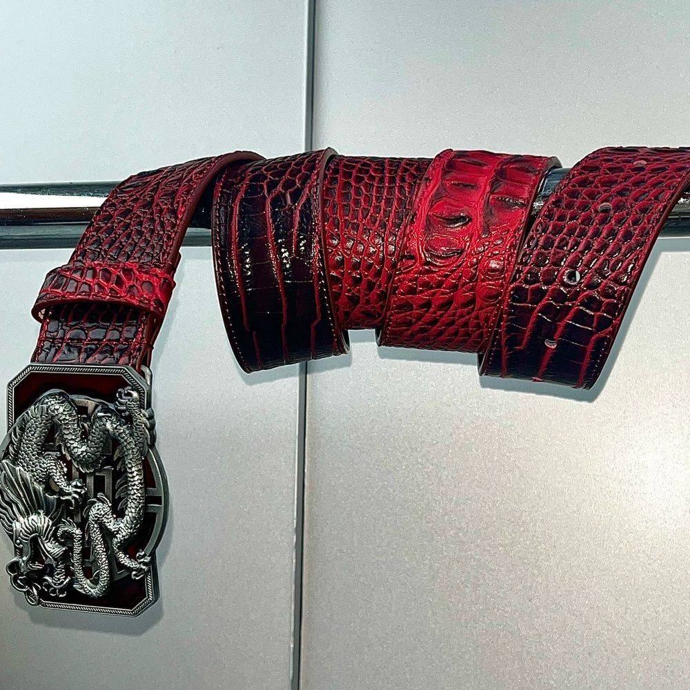 Dragon Year Black And Red Coiled Dragon Subculture Belt