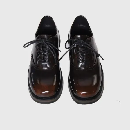 Mens Two-tone Thick-soled Leather Shoes Are Perfect