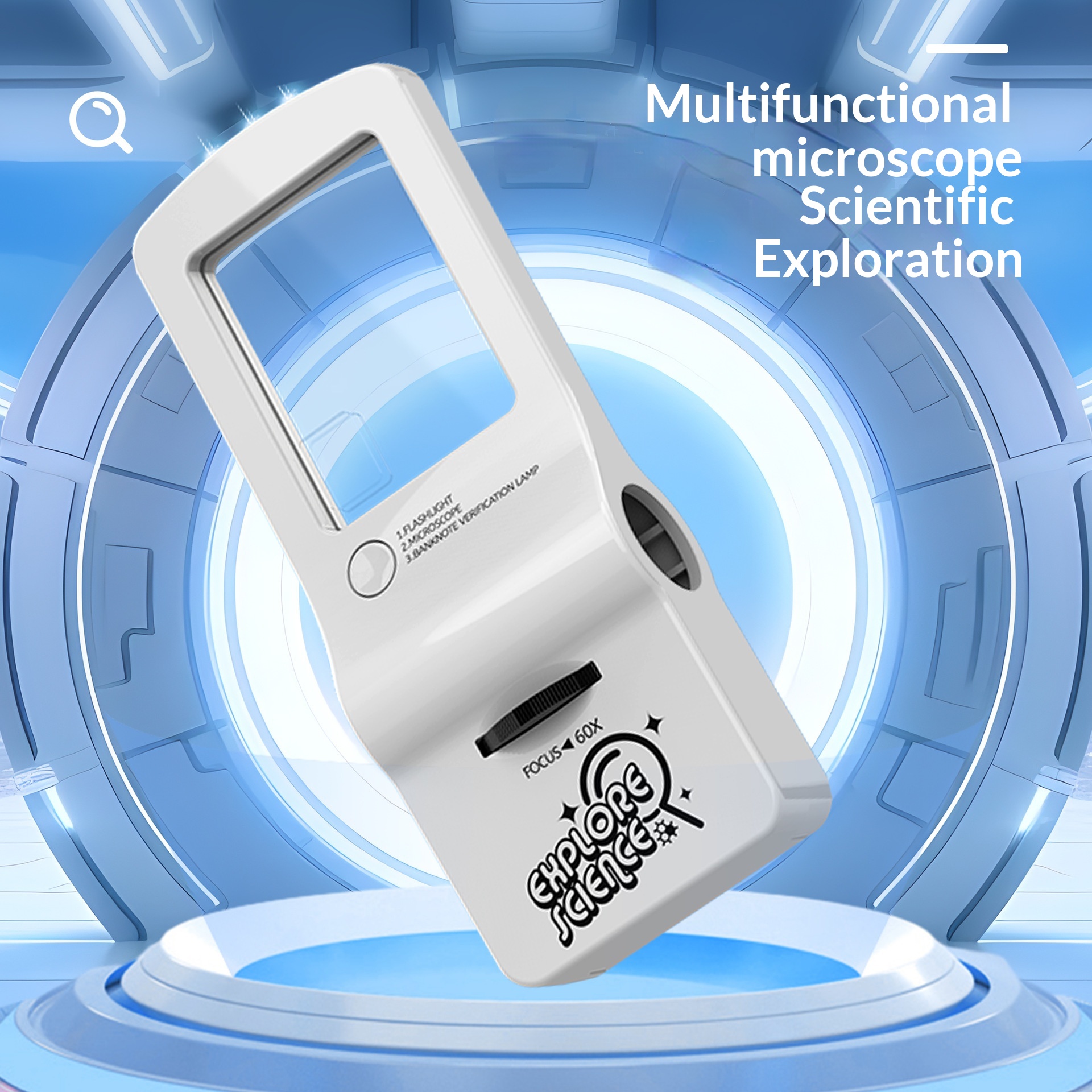 Childrens Microscope Magnifying Glass And UV Lightmini Portable Outdoor Educational Toy