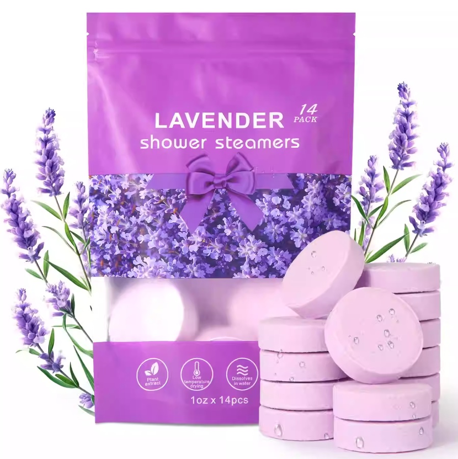 14 Pcs Lavender Essential Oil Shower Steamers Pack