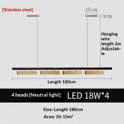 Rectangular Modern Metal Minimalist Pendant Light