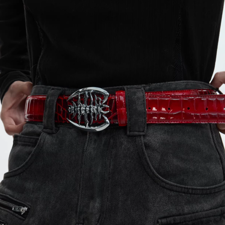 Heavy Duty Metal Ribbed Buckle Niche Belt