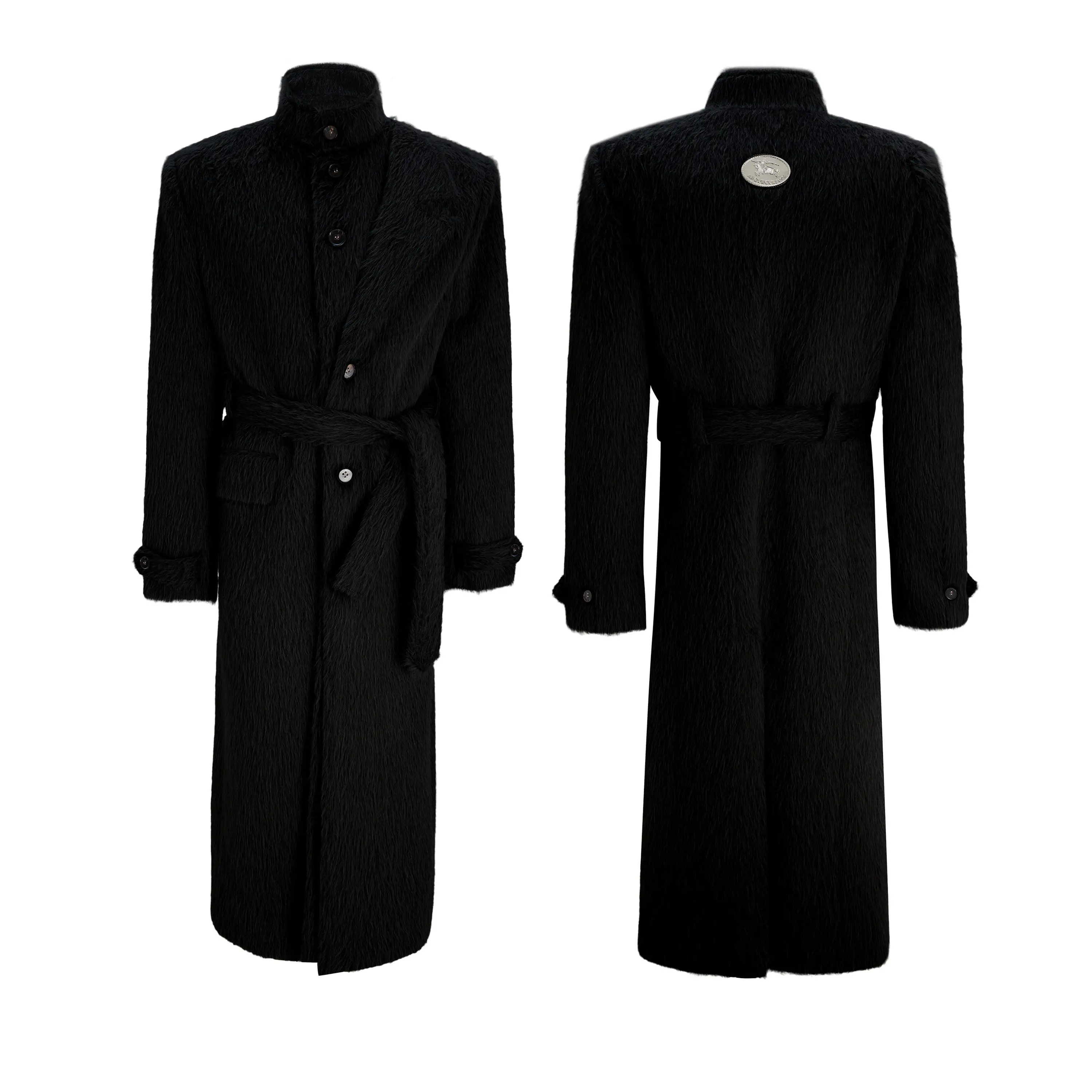 Long Alpaca Wool Trench Coat