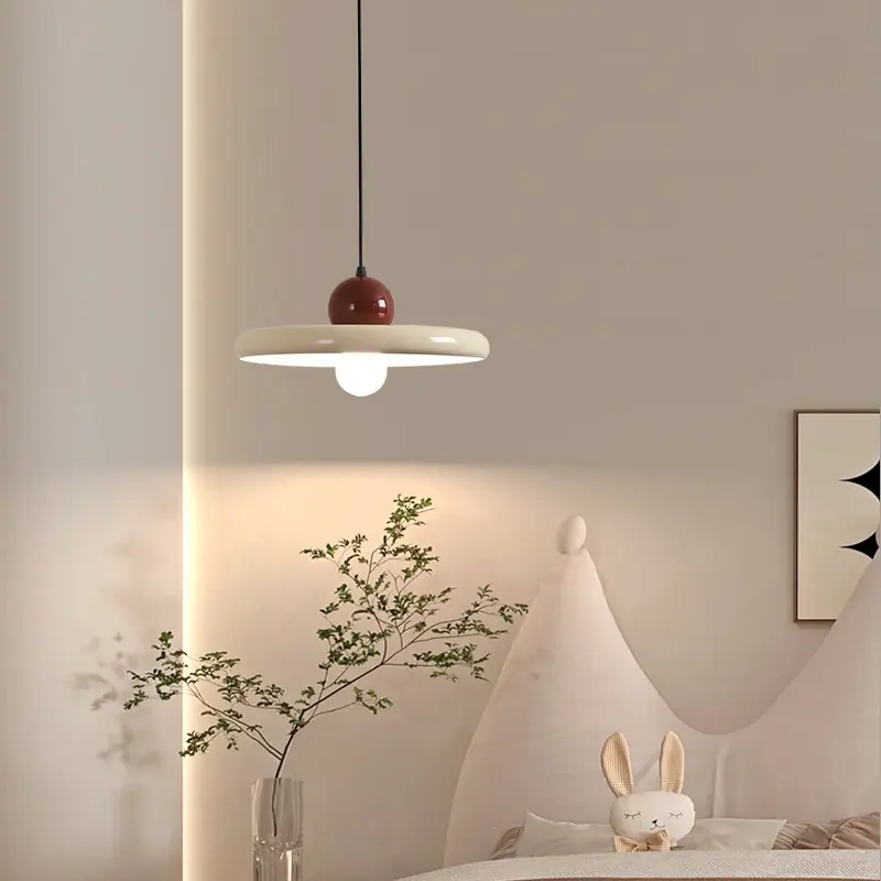 Modern Minimalist Iron Chandelier In Cream Tones