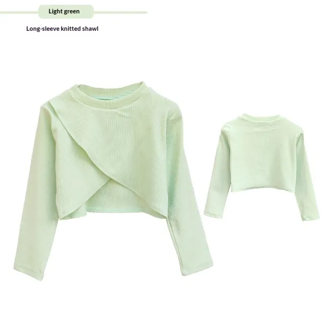 Womens Knitted Cardigan Or Shawl To Wear Over Dancewear Light Green - Shop at LoveMi