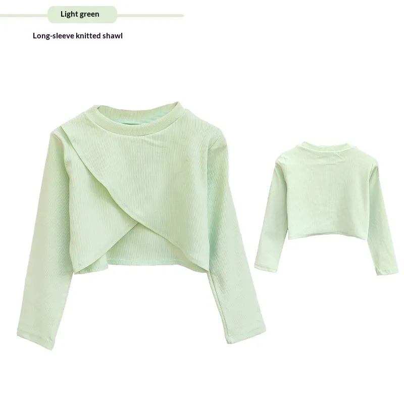 Womens Knitted Cardigan Or Shawl To Wear Over Dancewear - Light Green