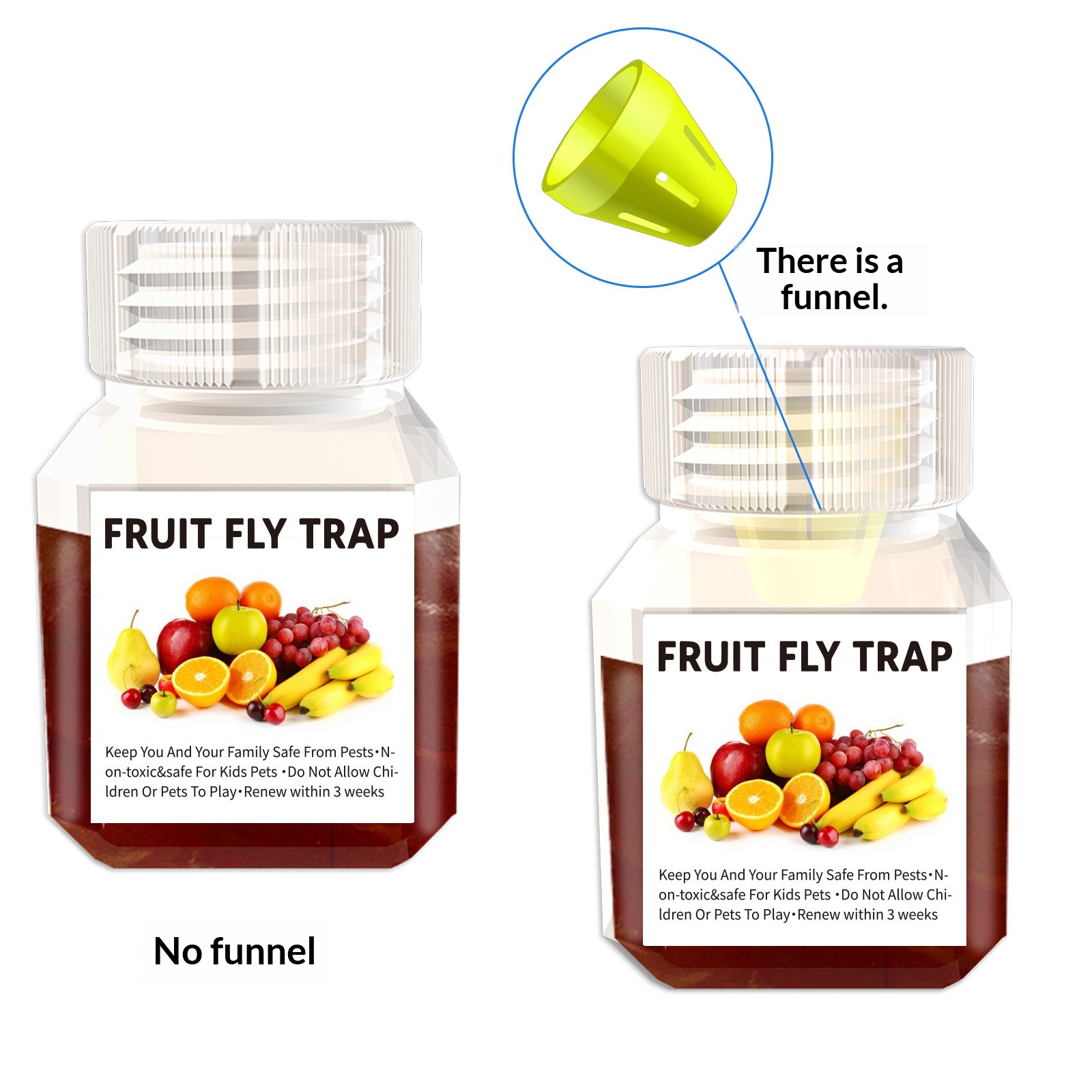 20ml Square Bottle Fruit Fly Trap
