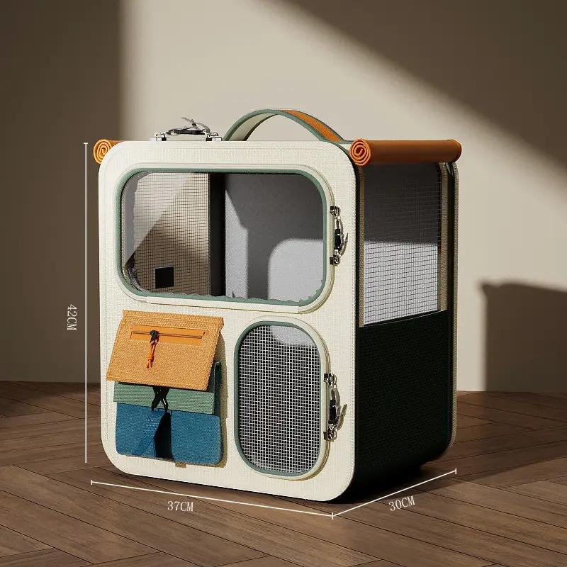 Large-Capacity Luggage-Style Cat Carrier With Multi-Functional Backpack Design