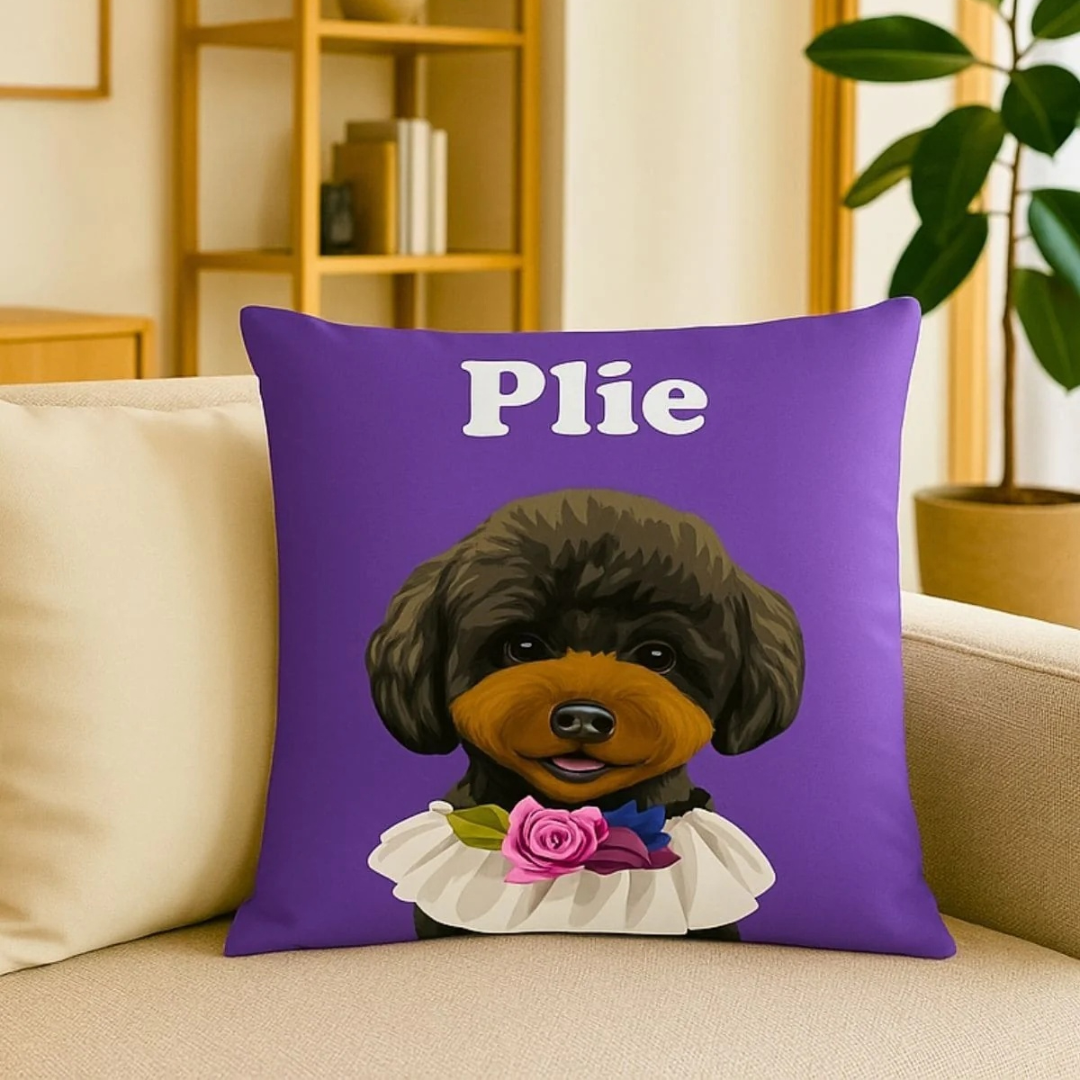 Sofa Headrest Cushion Short-pile Plush Printed Throw Pillow Cover