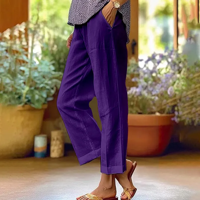 Women's Beach Leisure Vacation Trousers Casual Pants - Zw25072403-Xxl