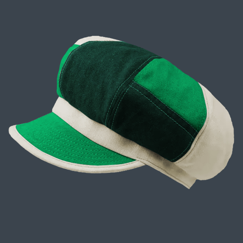 British Retro Patchwork Washed Denim Octagonal Hat image 8