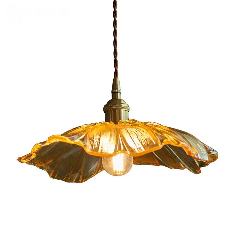 Creative Lotus-Leaf Aisle Internet-Hit Crystal Glass Bedside Lamp