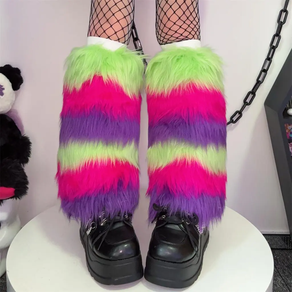 New Fallwinter Faux Wool Boot Cuffs With Plush Sock Liners - Pink