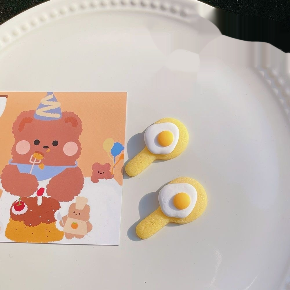 Cute Wallet Egg Spoon Biscuit Hair Clip