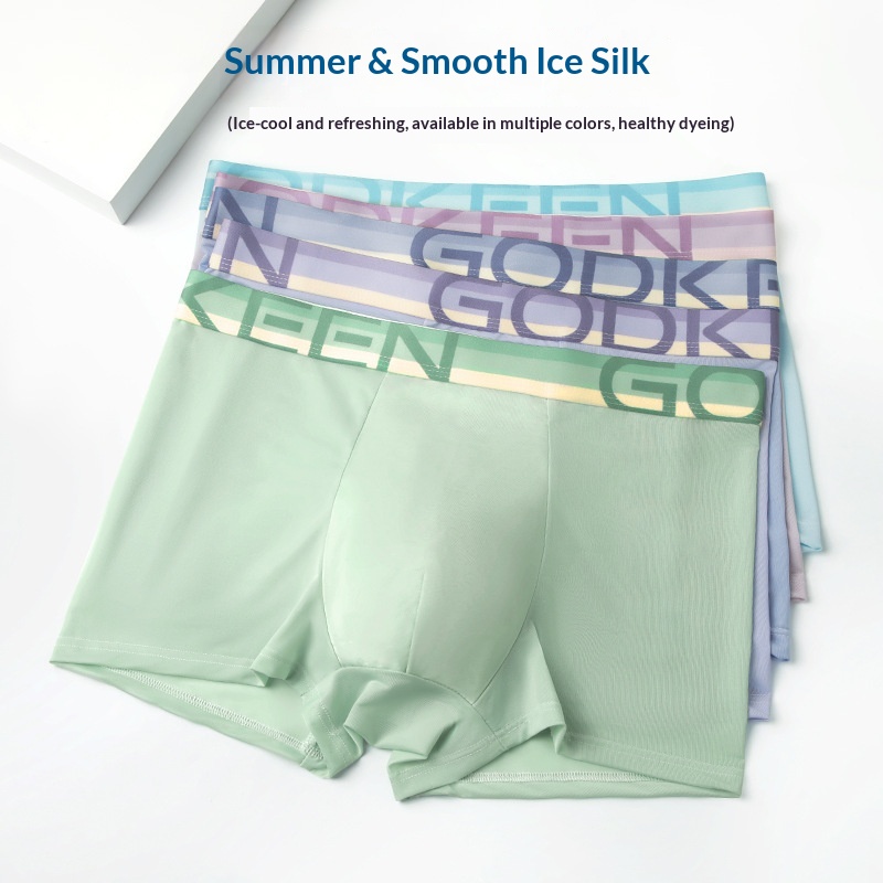 Mens Cool Comfortable And Breathable Ice-Silk Underwear For Summer