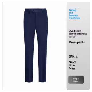High-waisted Tailored Draping Formal Trousers That Flatter - Blue