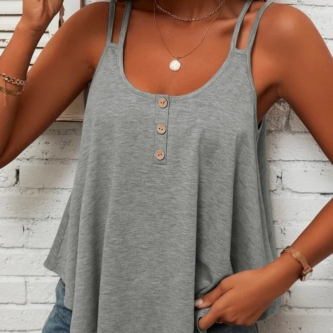 Loose, Casual Cross-back Tank Top With A Wide Fit