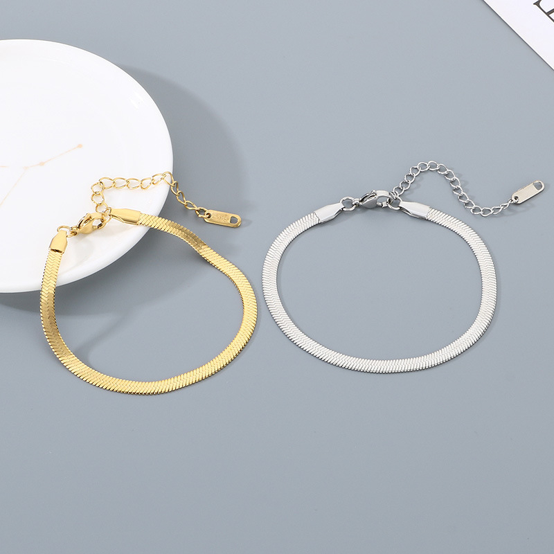 Simple Multi-size Blade Chain Bracelet For Men And Women