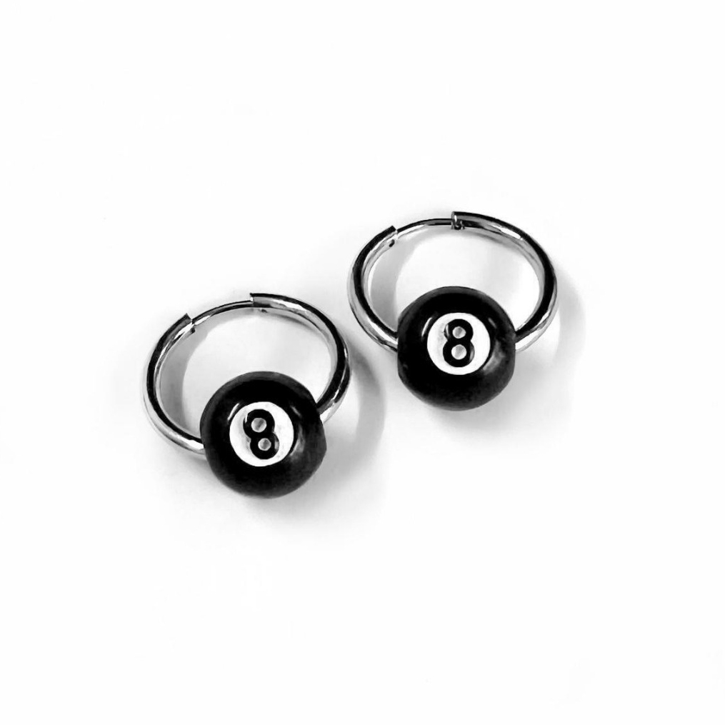 Womens Personalized Figure-8 Ball Minimalist Earrings