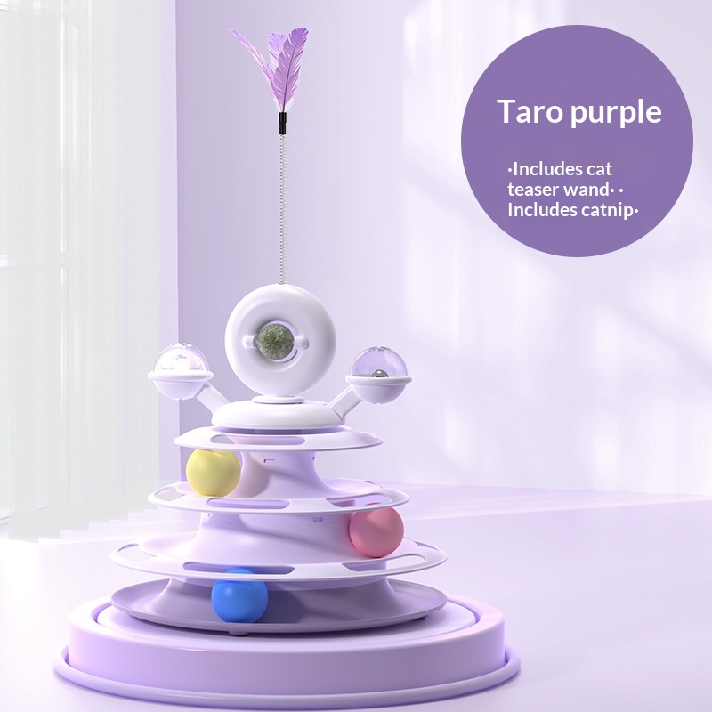 Stylish And Personalized Four-Layer Track Cat Toy