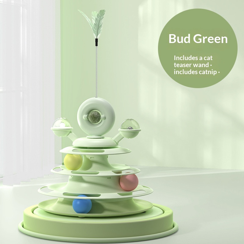 Stylish And Personalized Four-Layer Track Cat Toy