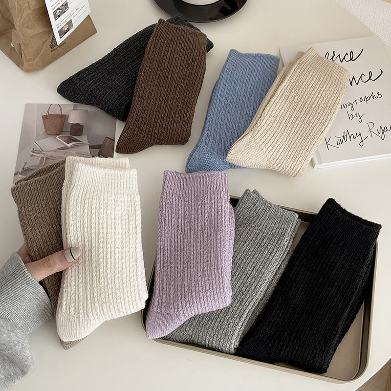 Womens Thickened Thermal Fleece-lined Wool Socks