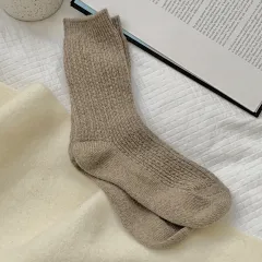 Womens Thickened Thermal Fleece-lined Wool Socks - Brown - View 1