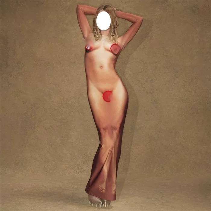 Sexy 3D Body Print Long Dress For Women 5 Styles Of Bodycon Skirts S - Shop at LoveMi