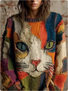 Knitted Women Crew Neck Sweater Loose Pullover Female Jumper Elegant Spring Warm Spring New Year Trendy Christmas Sweater - Ylkjn554177-S - View 1