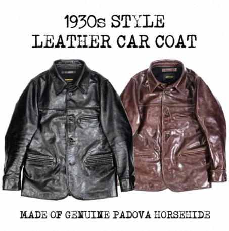 Mens Mid-Length Heavy-Duty Leather Jacket