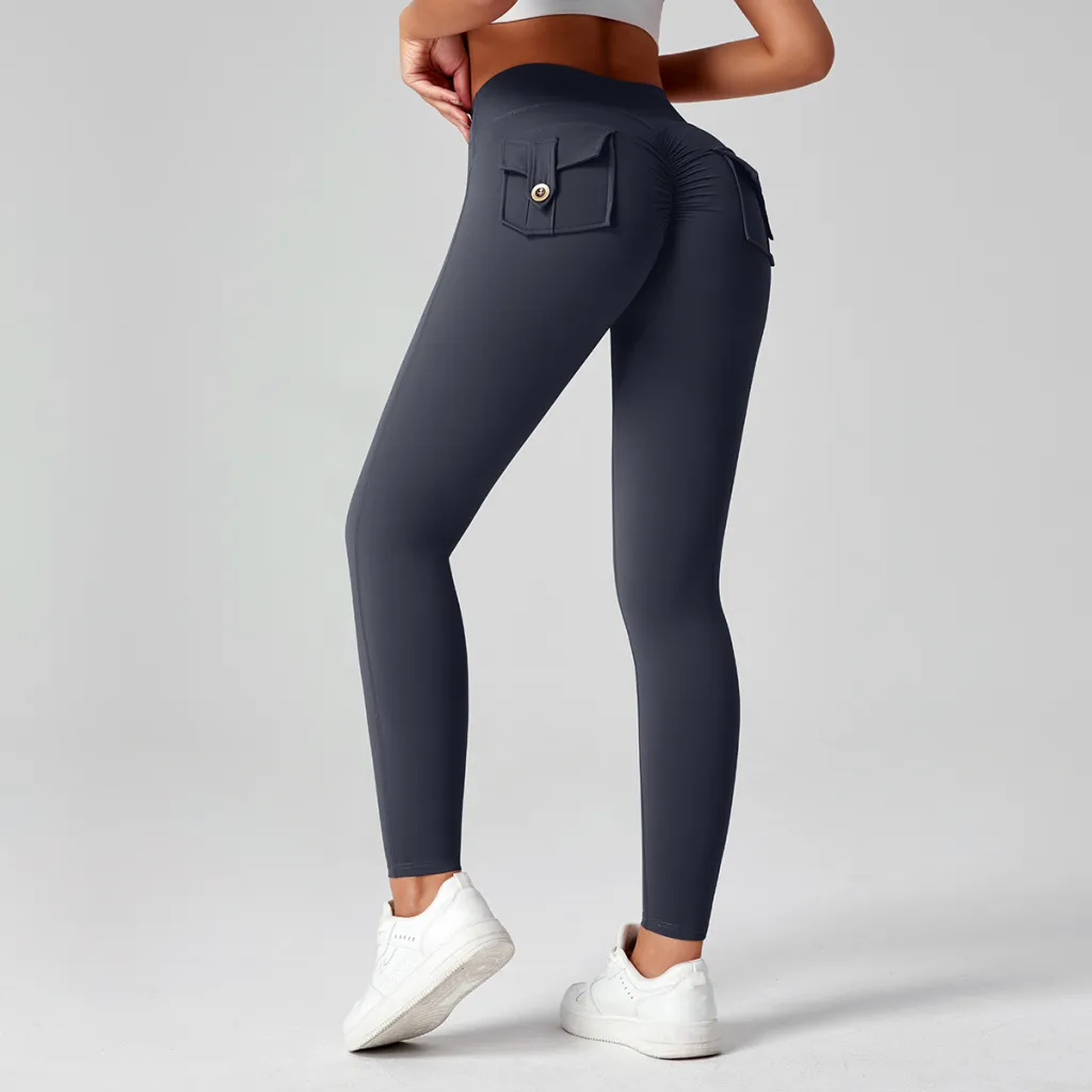 Fitness Yoga Pants For Women High-waisted Butt-lifting Stretchy Form-fitting Workout Tights - Charcoal