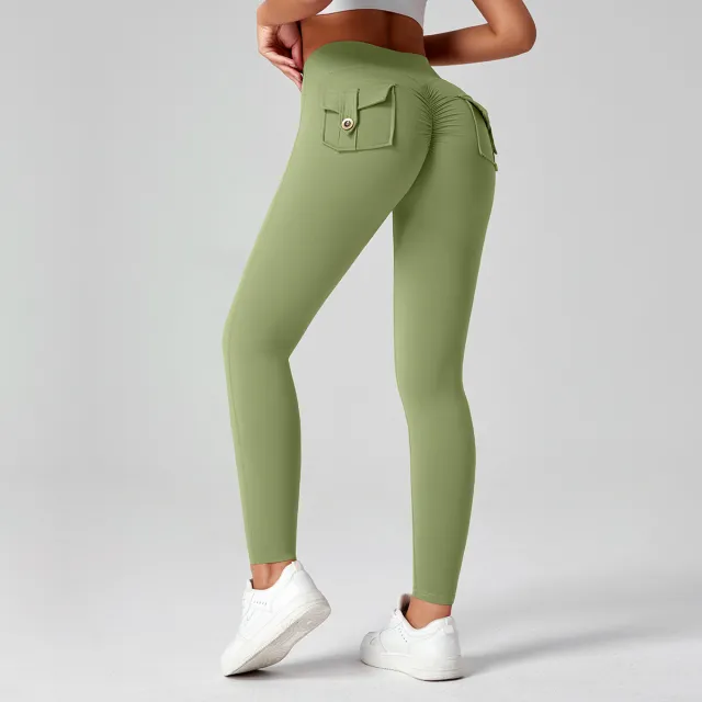 Fitness Yoga Pants For Women High waisted Butt lifting Stretchy Form fitting Workout Tights Green - Shop at LoveMi