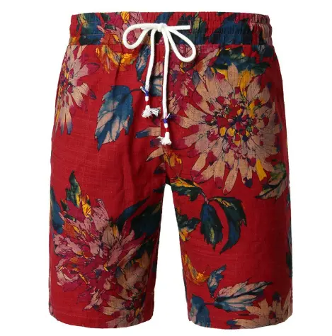 Mens 3D Digital Floral Casual Shorts