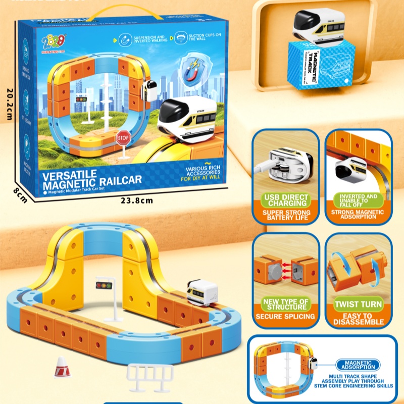 Magnetic Track Car With Versatile Shapes Magnetic Toy Vehicle