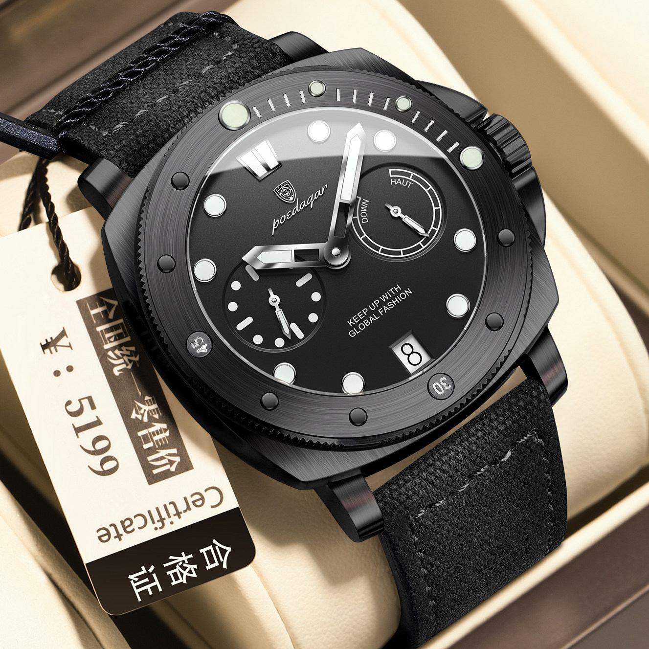 Poedagar 690 Stylish Multifunctional Waterproof Casual Trendy Watch For Men
