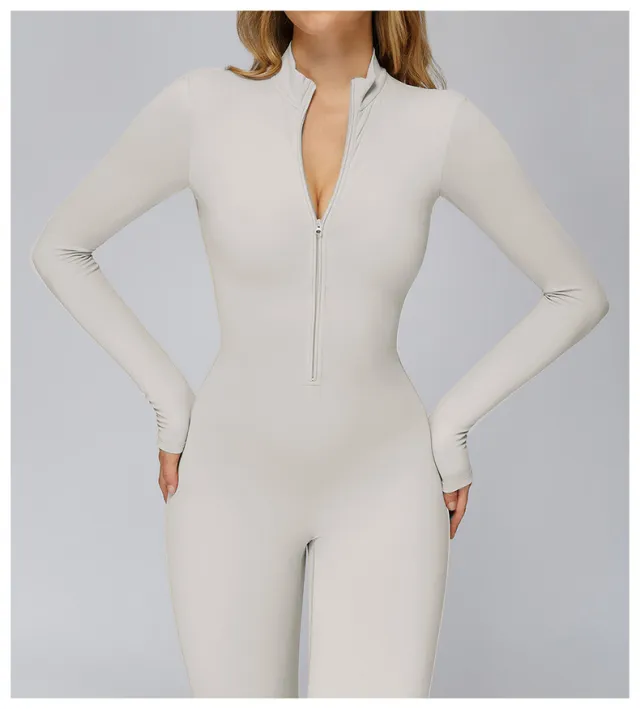 Fleece lined Thermal Zip up Fitness Bodycon Pants With A Cinched Waist Gray - Shop at LoveMi